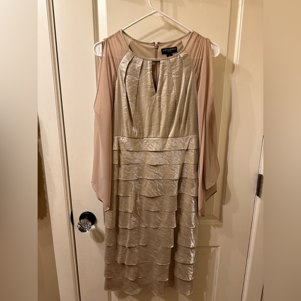 Beige girls dress Ignite Evenings Size 8